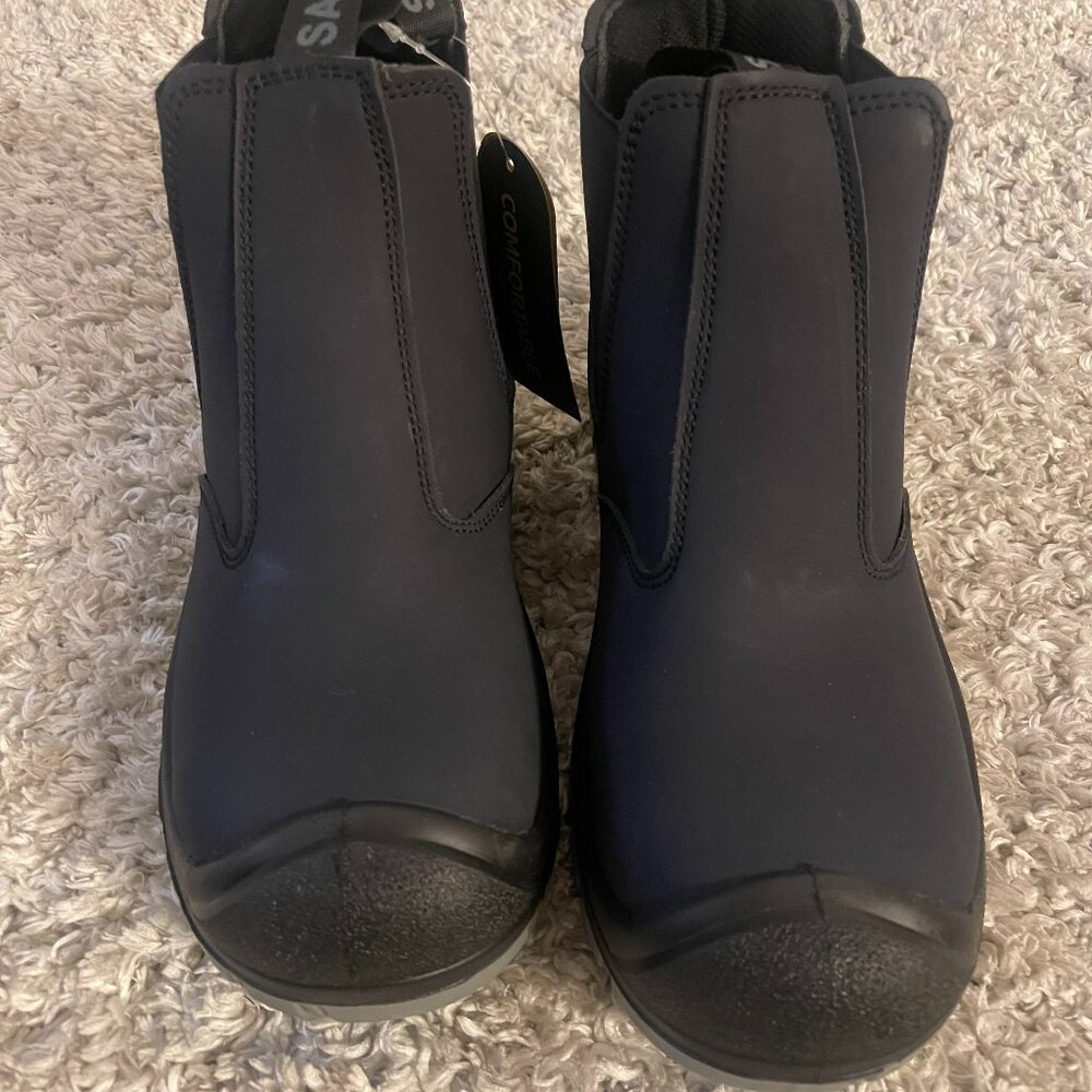 TAERDUN Safety Chelsea Work Boots Men’s 7.5 Black Slip/Oil Resistant Steel-Toe - Picture 5 of 8